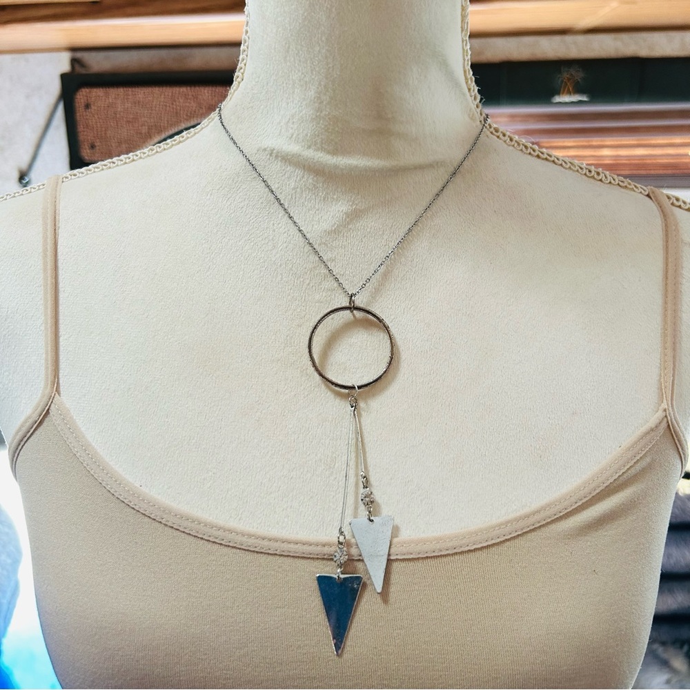 Handcrafted Repurpose Rhinestone Dangle Pendant O… - image 2